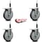 Service Caster 6'' Thermoplastic Rubber Swivel 3/4'' Expanding Stem Caster Set Total Lock Brake, 4PK SCC-EXTTL20S614-TPRB-34-4 - alternate 2